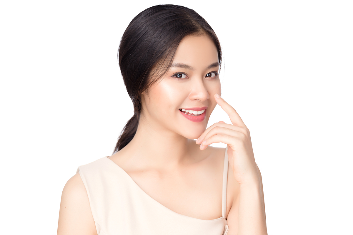 beautiful young asian woman nose surgery