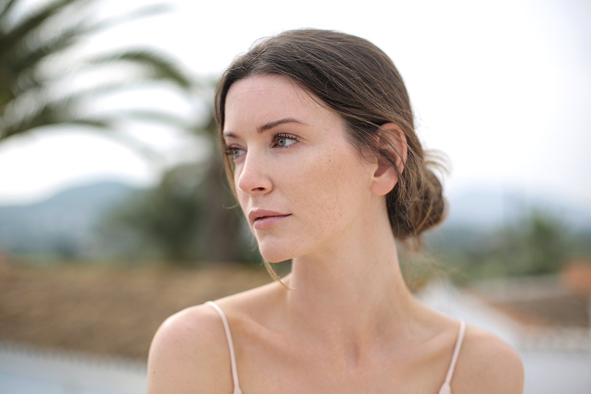 portrait of a beautiful melancholic woman