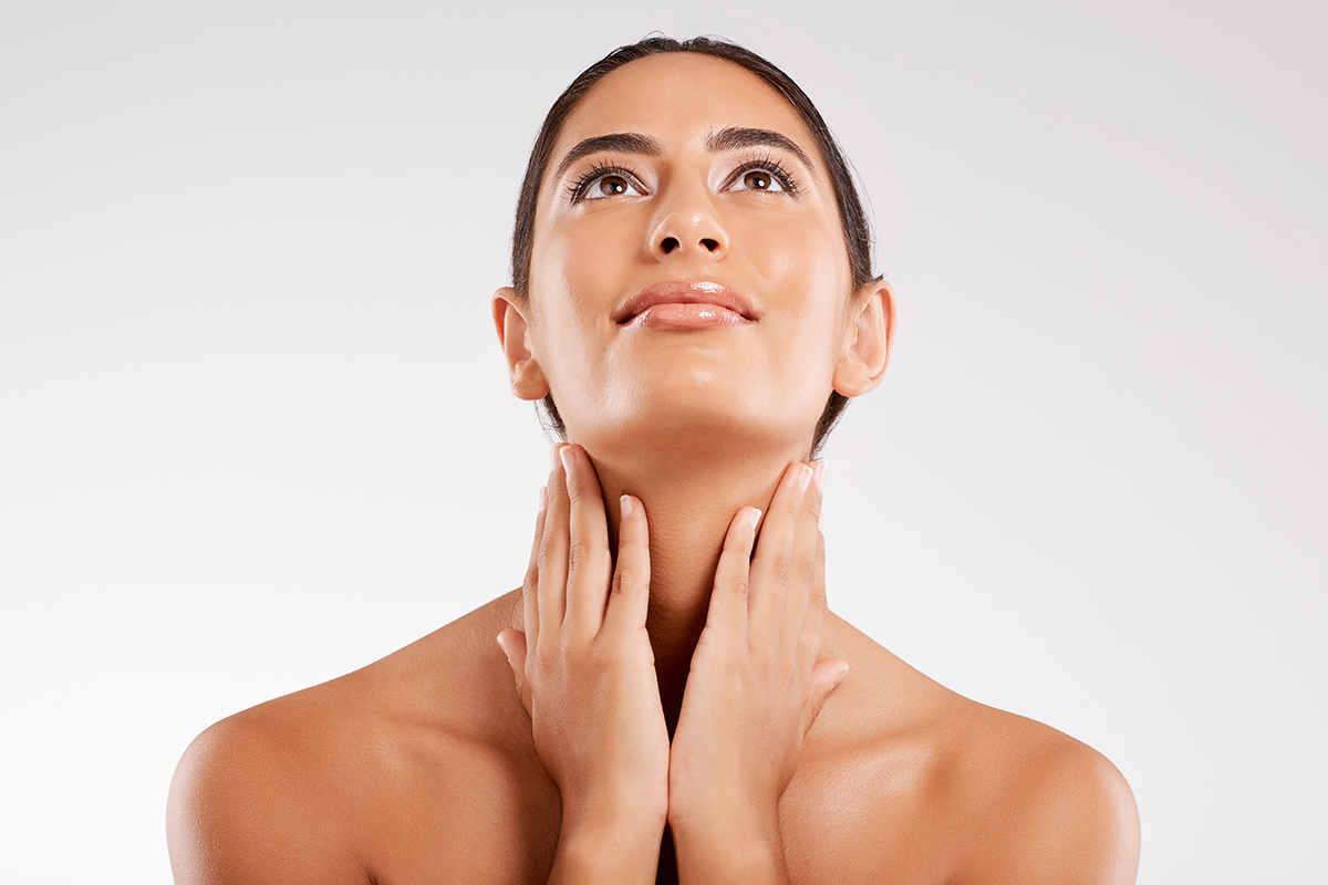 skincare and beauty of woman with aesthetic glow and wellness
