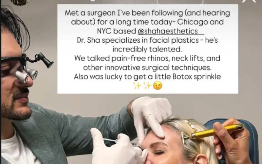 influencer micaelae english receiving botox injections from doctor shah