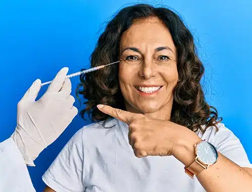 mature woman receiving botox injections